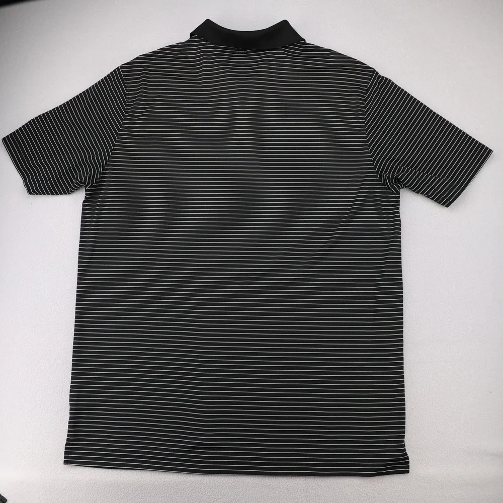 Nike Golf Tour Performance Dri-FIT Mens XL‎ Black White Striped Polo Shirt